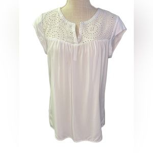 Daniel Rainn Kiara Eyelet Blouse White Size SP